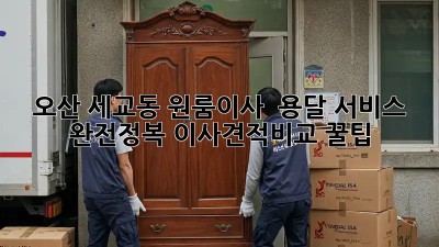 오산 세교동 원룸이사 🚚 용달 서비스 완전정복! #이사견적비교 꿀팁🍯