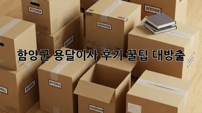함양군 용달이사 후기🚚 꿀팁 대방출🍯